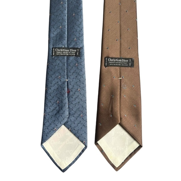 DIOR Vintage 90s Retro Print Ties Made in USA *Set of 2* - Picture 8 of 8